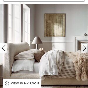 CB2 Estela gray/white duvet and shams King Size